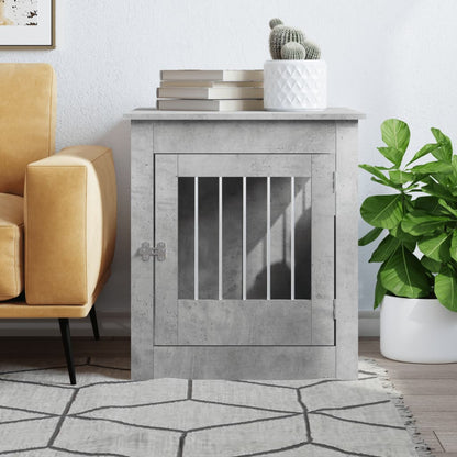 vidaXL Meuble de cage pour chiens gris béton 64,5x80x71 cm