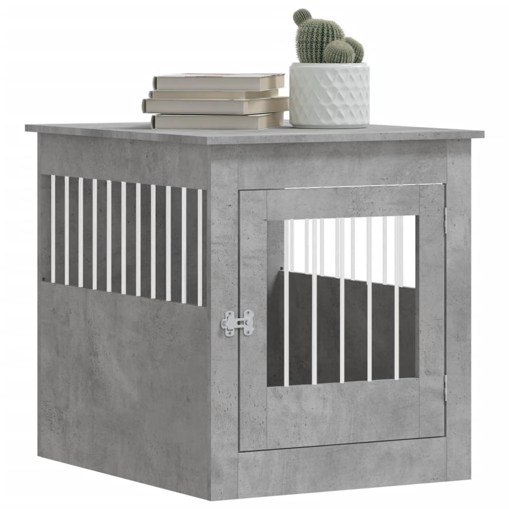 vidaXL Meuble de cage pour chiens gris béton 64,5x80x71 cm
