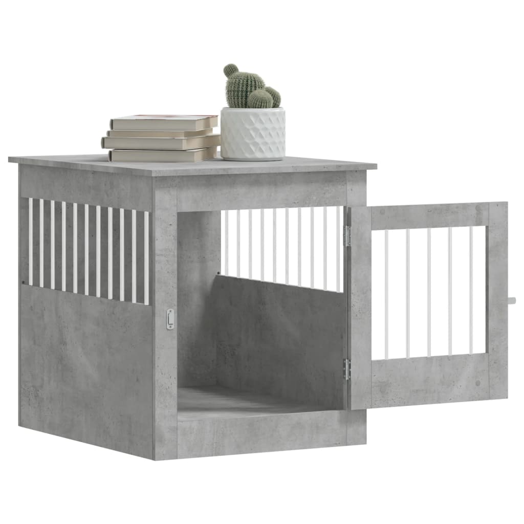 vidaXL Meuble de cage pour chiens gris béton 64,5x80x71 cm