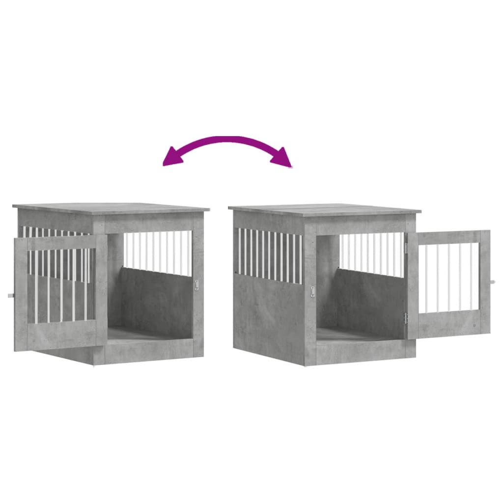 vidaXL Meuble de cage pour chiens gris béton 64,5x80x71 cm