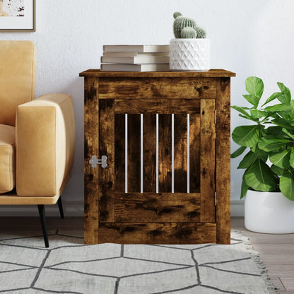 vidaXL Meuble de cage pour chiens chêne fumé 64,5x80x71 cm