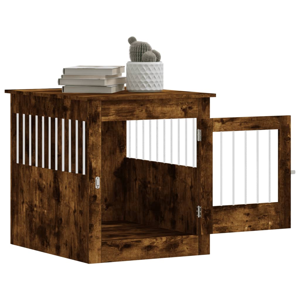 vidaXL Meuble de cage pour chiens chêne fumé 64,5x80x71 cm