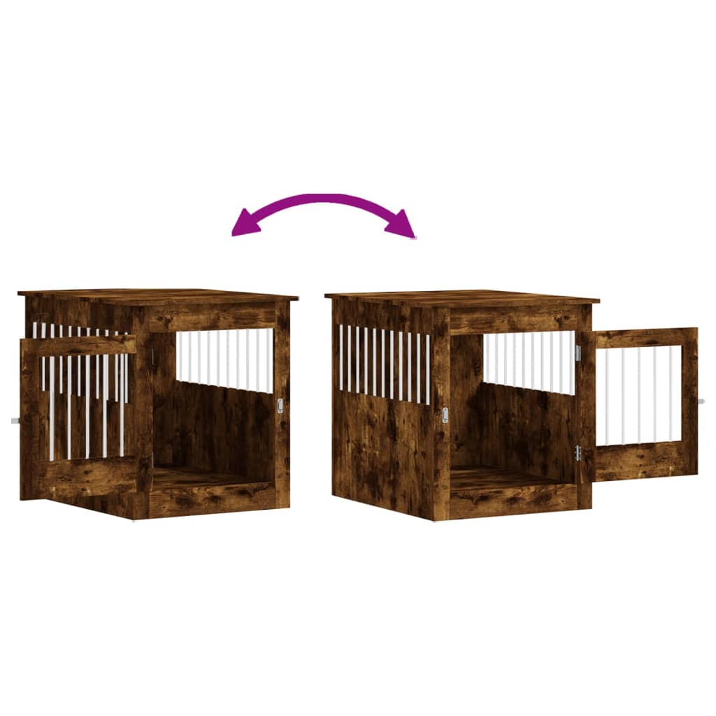vidaXL Meuble de cage pour chiens chêne fumé 64,5x80x71 cm