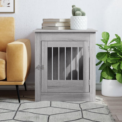 vidaXL Meuble de cage pour chiens sonoma gris 64,5x80x71 cm