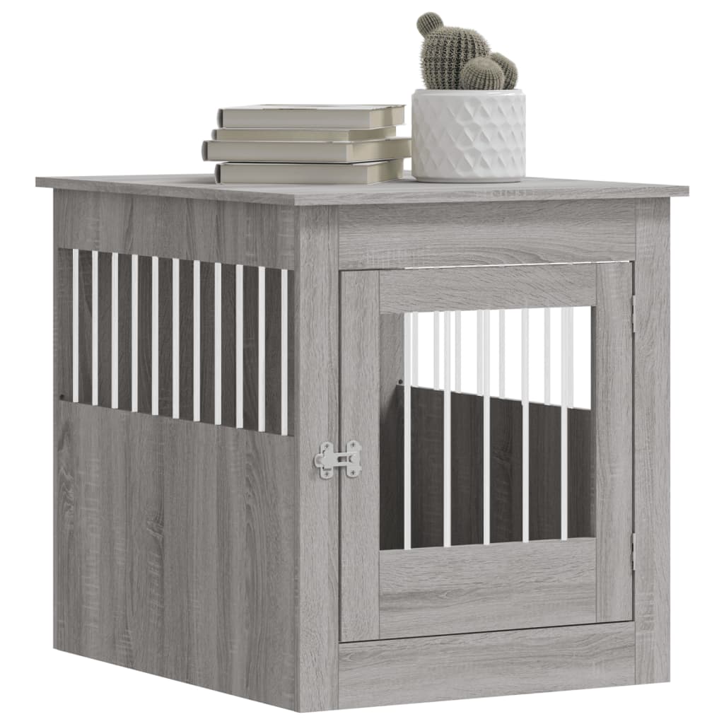 vidaXL Meuble de cage pour chiens sonoma gris 64,5x80x71 cm