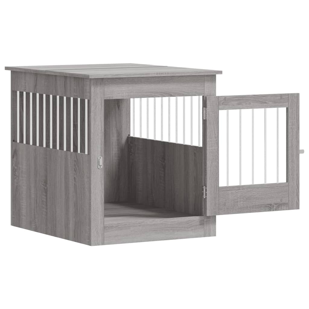 vidaXL Meuble de cage pour chiens sonoma gris 64,5x80x71 cm