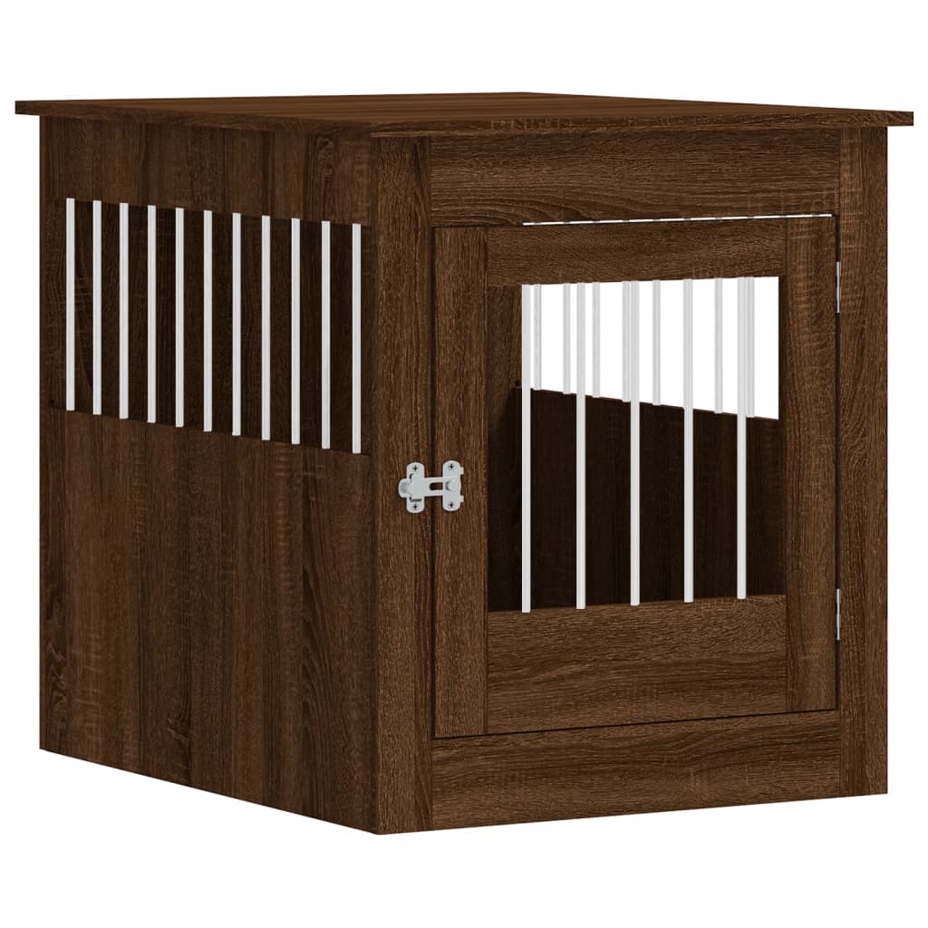 vidaXL Meuble de cage pour chiens chêne marron 64,5x80x71 cm