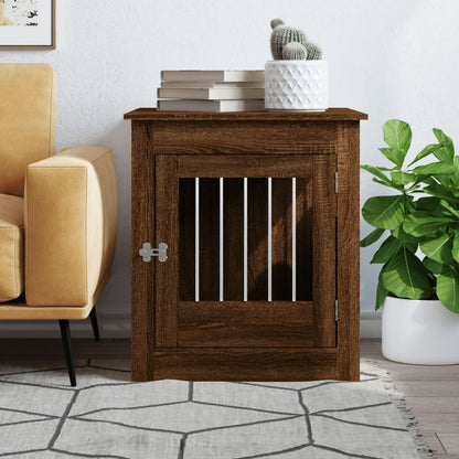 vidaXL Meuble de cage pour chiens chêne marron 64,5x80x71 cm