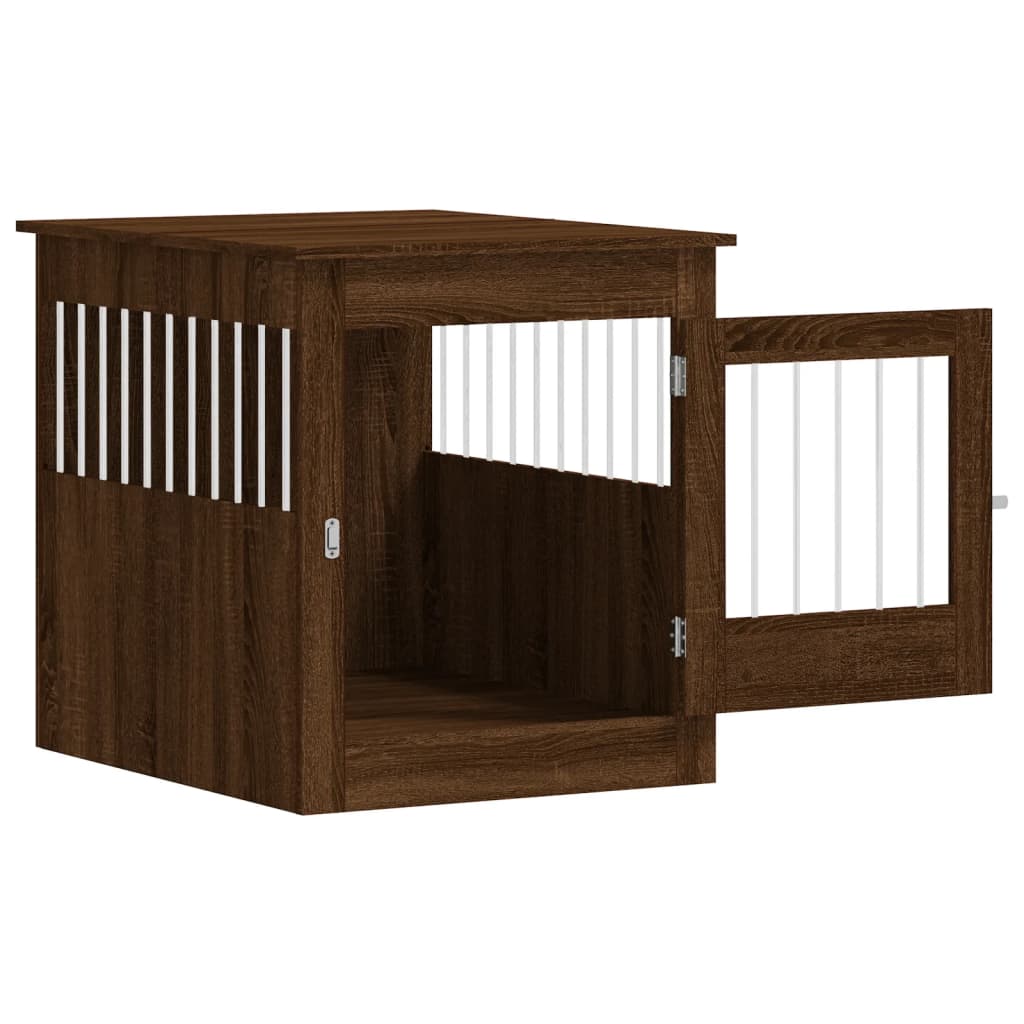 vidaXL Meuble de cage pour chiens chêne marron 64,5x80x71 cm