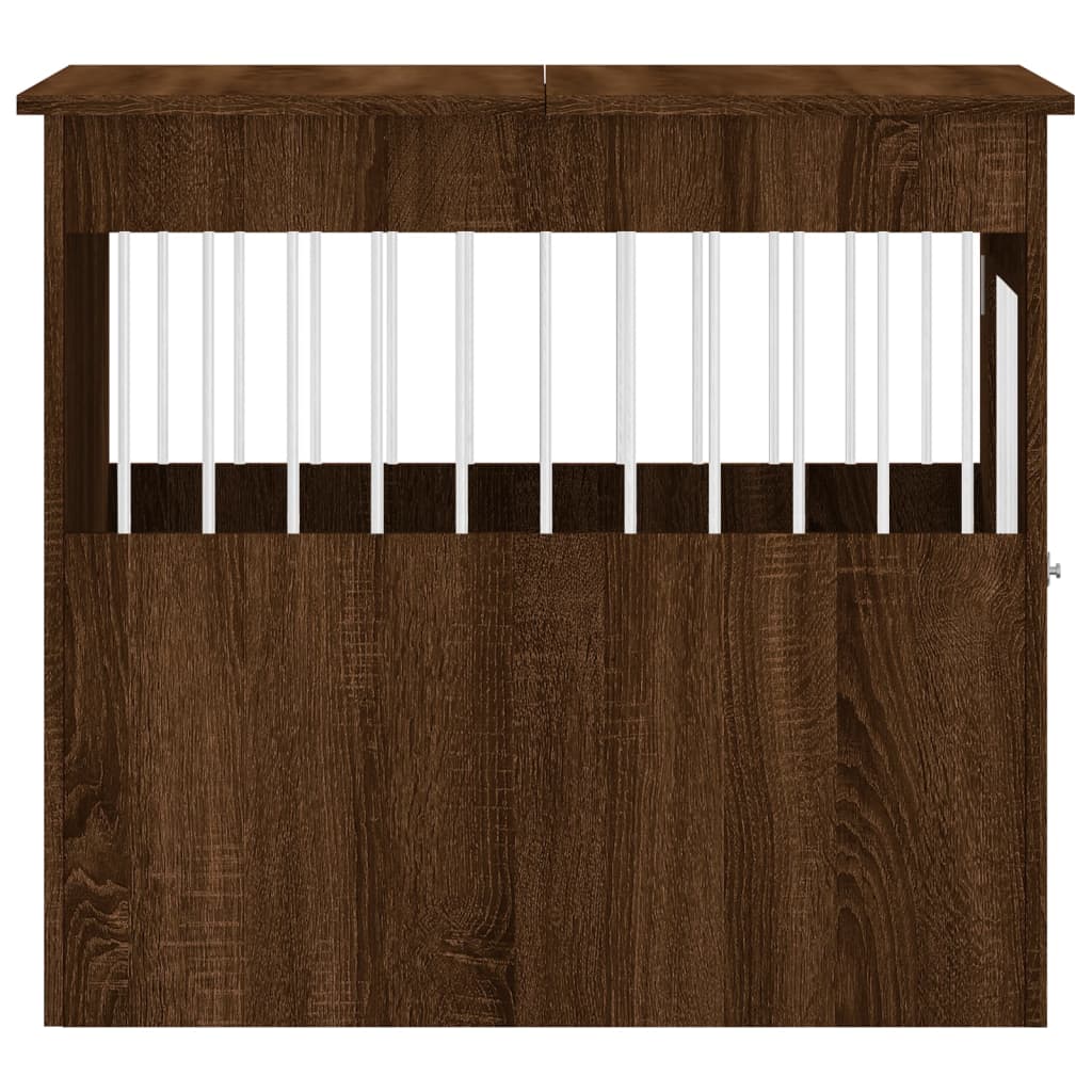 vidaXL Meuble de cage pour chiens chêne marron 64,5x80x71 cm