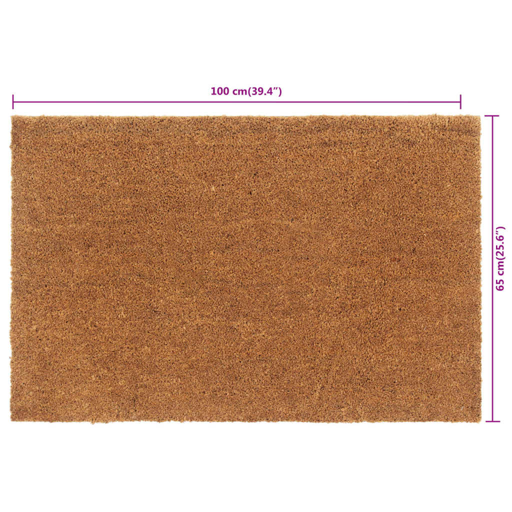 vidaXL Tapis de porte naturel 65x100 cm fibre de coco touffeté