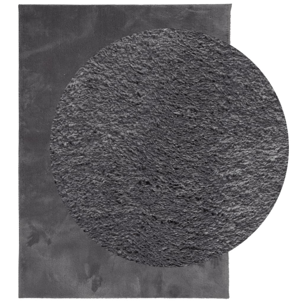vidaXL Tapis HUARTE à poils courts doux lavable anthracite 240x340 cm