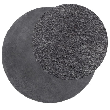 vidaXL Tapis HUARTE à poils courts doux et lavable anthracite Ø 80 cm