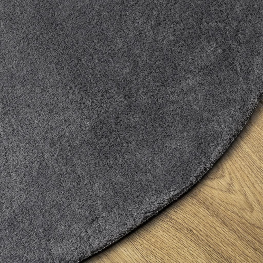 vidaXL Tapis HUARTE à poils courts doux et lavable anthracite Ø 80 cm