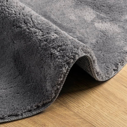 vidaXL Tapis HUARTE à poils courts doux et lavable anthracite Ø 80 cm