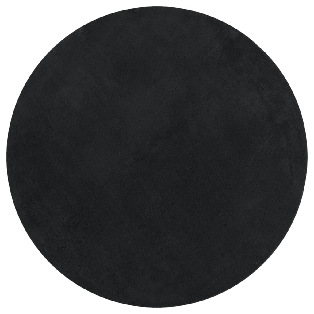 vidaXL Tapis HUARTE à poils courts doux et lavable noir Ø 100 cm