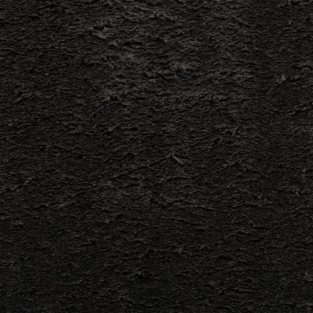 vidaXL Tapis HUARTE à poils courts doux et lavable noir Ø 100 cm