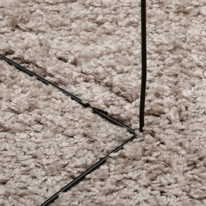 vidaXL Tapis shaggy PAMPLONA poils longs moderne beige Ø 280 cm