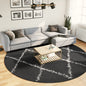 vidaXL Tapis shaggy à poils longs moderne noir et crème Ø 280 cm