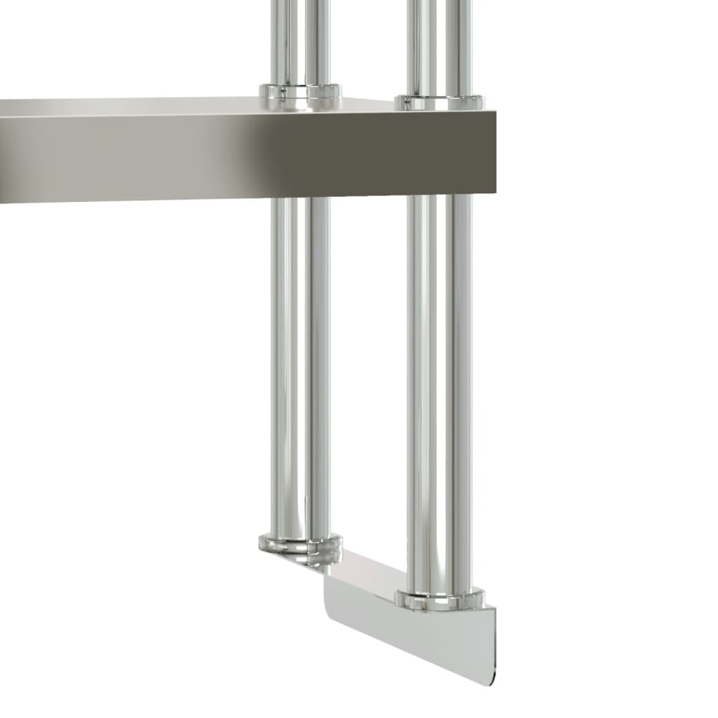 vidaXL Table de travail de cuisine avec étagère 110x55x150 cm inox