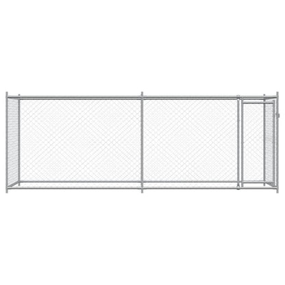 vidaXL Cage pour chien avec porte gris 4x2x1,5 m acier galvanisé