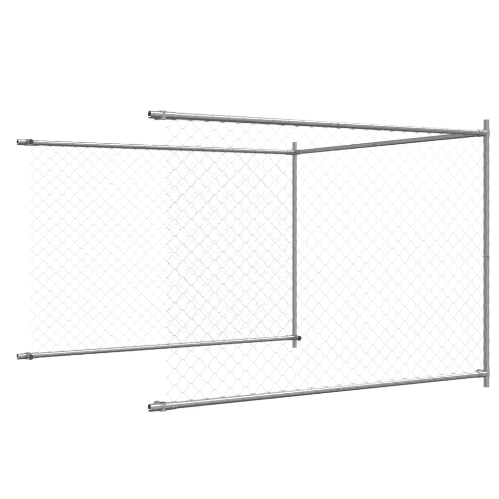 vidaXL Cage pour chien avec porte gris 4x2x1,5 m acier galvanisé