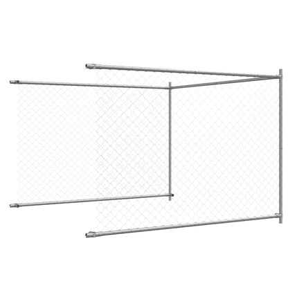 vidaXL Cage pour chien avec porte gris 4x2x1,5 m acier galvanisé