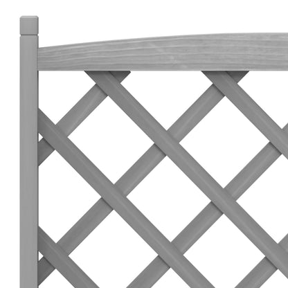 vidaXL Jardinière avec treillis gris bois massif de sapin