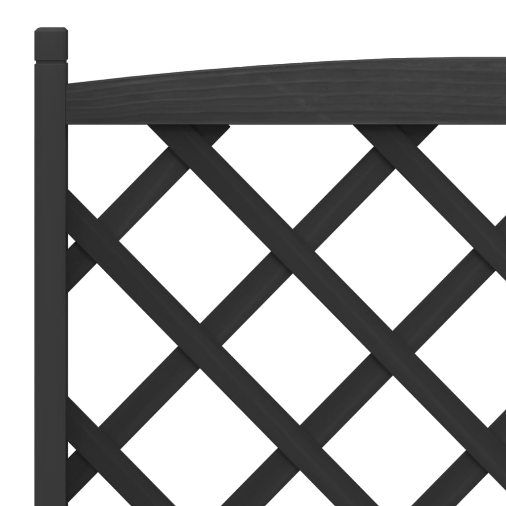 vidaXL Jardinière avec treillis noir bois massif de sapin