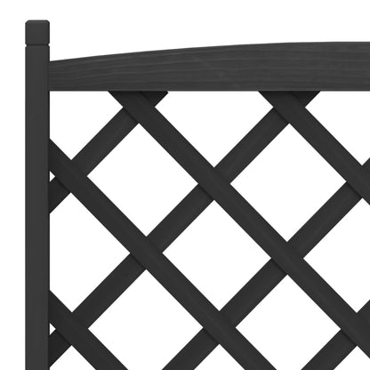 vidaXL Jardinière avec treillis noir bois massif de sapin