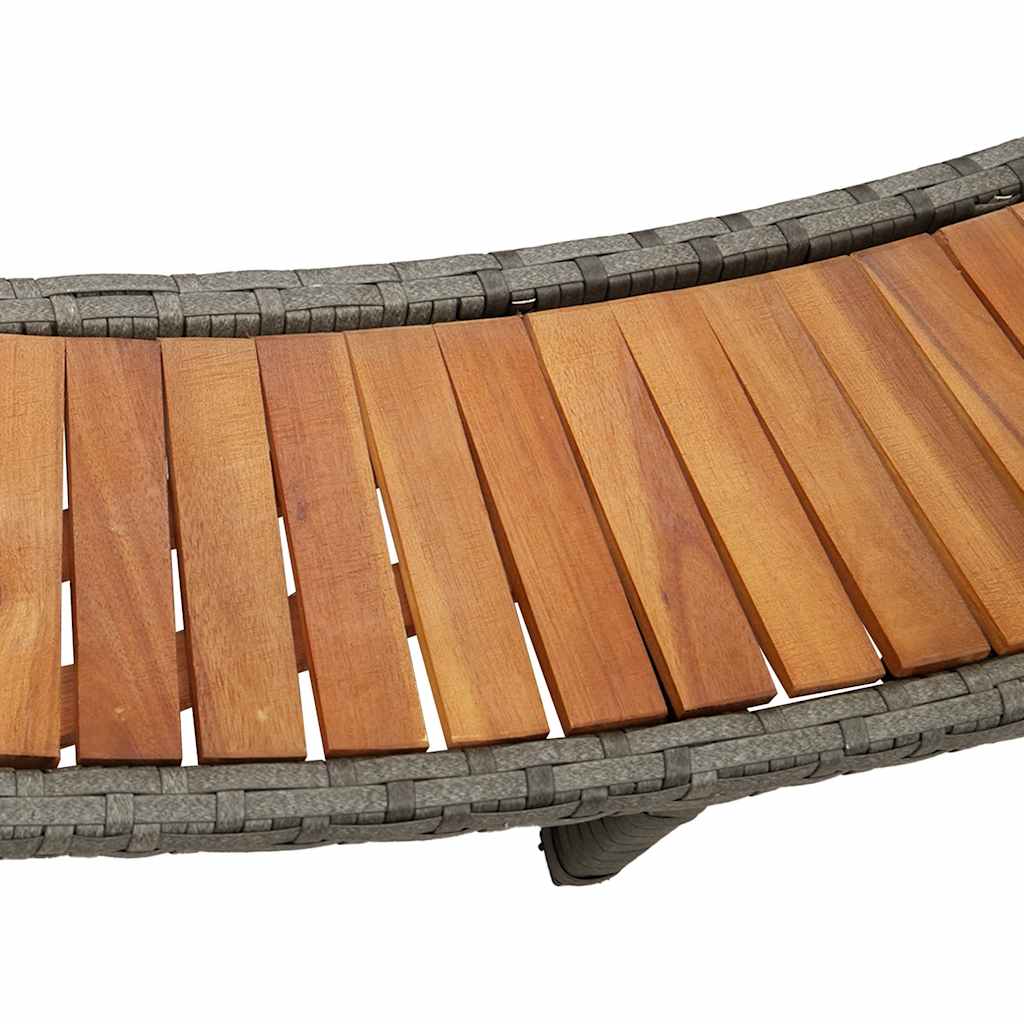 vidaXL Cadre de bain à remous rangement et marche gris résine tressée