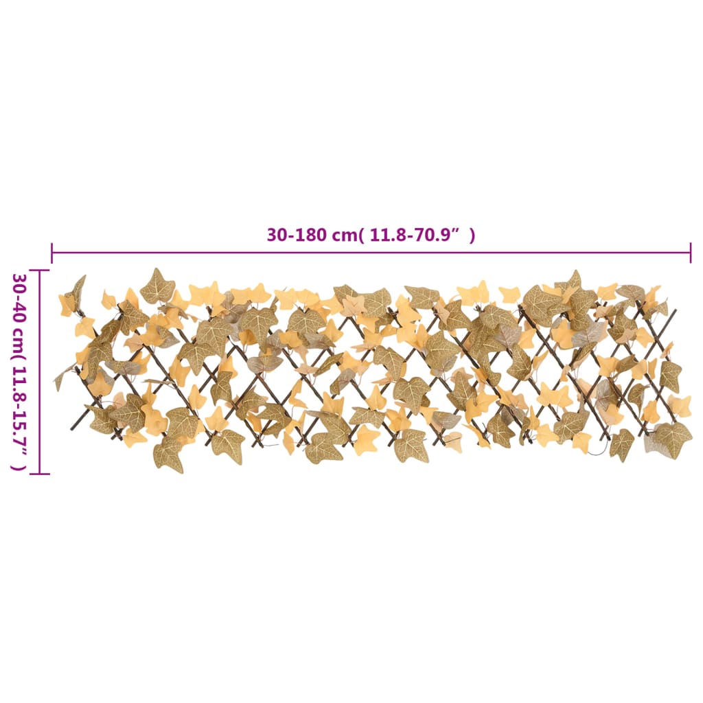 vidaXL Treillis de feuille d'érable artificiel extensible 180x30 cm