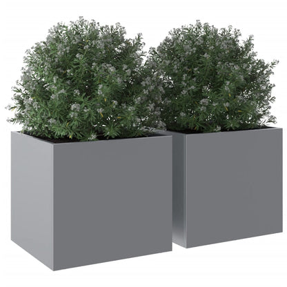 vidaXL Jardinières 2 pcs argenté 32x30x29 cm acier galvanisé