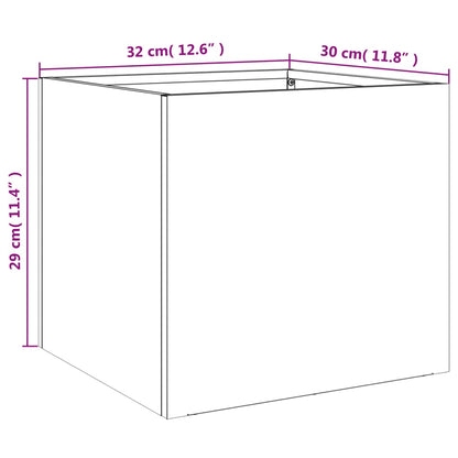 vidaXL Jardinières 2 pcs argenté 32x30x29 cm acier galvanisé