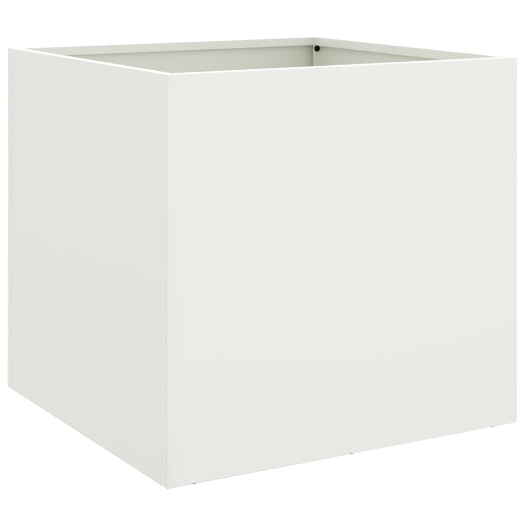 vidaXL Jardinières 2 pcs blanc 42x40x39 cm acier
