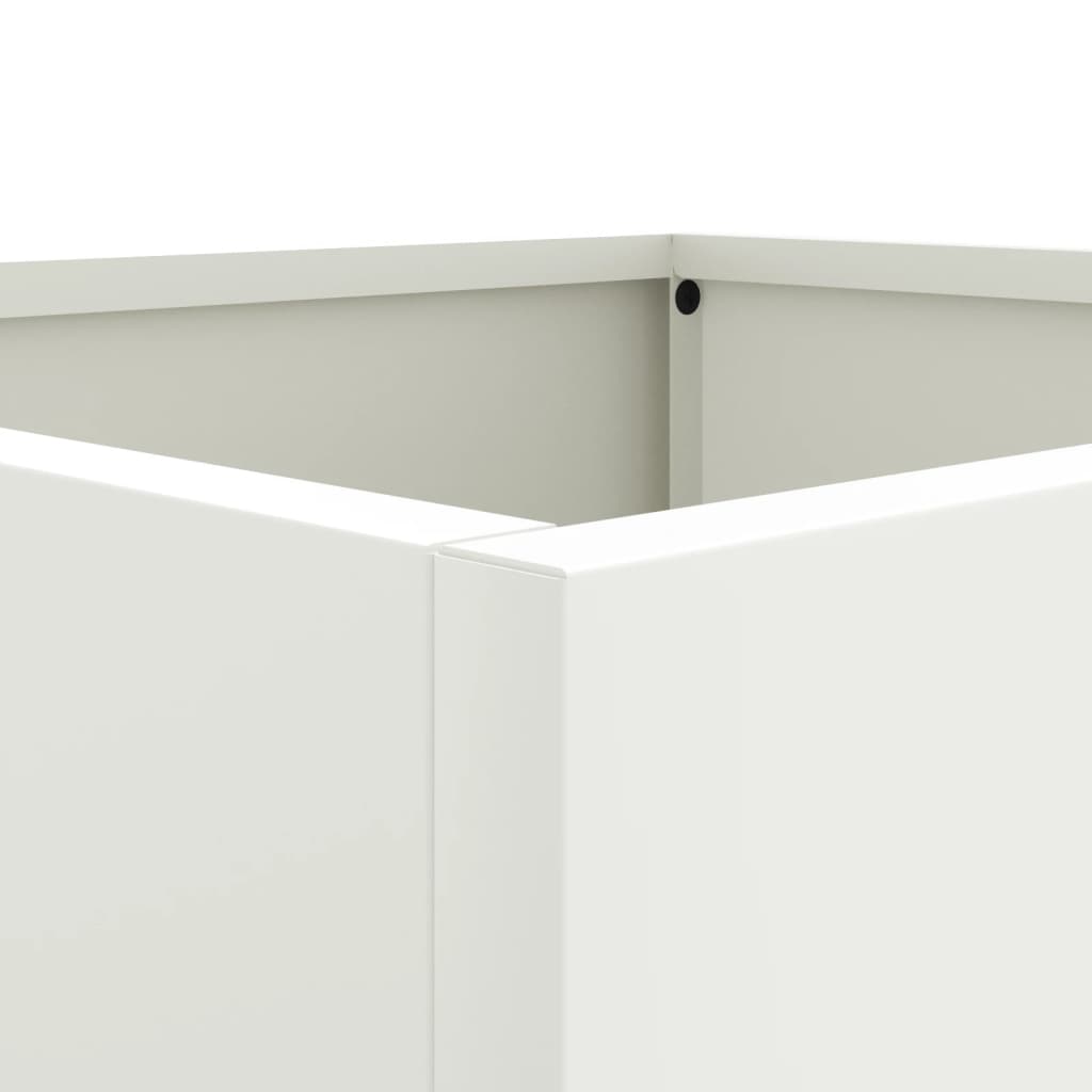 vidaXL Jardinières 2 pcs blanc 42x40x39 cm acier