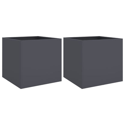 vidaXL Jardinières 2 pcs anthracite 42x40x39 cm acier