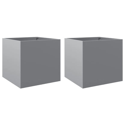 vidaXL Jardinières 2 pcs argenté 42x40x39 cm acier galvanisé
