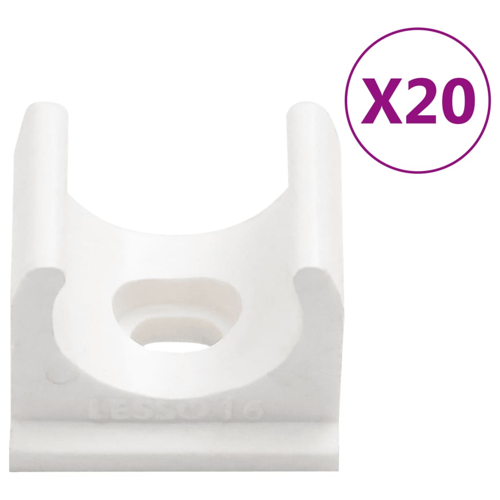 vidaXL Goulottes de câble avec pinces Ø16 mm 10 m PVC