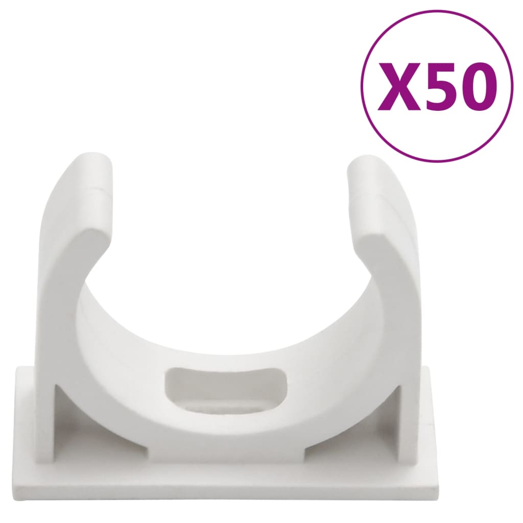 vidaXL Goulottes de câble avec pinces Ø30 mm 30 m PVC