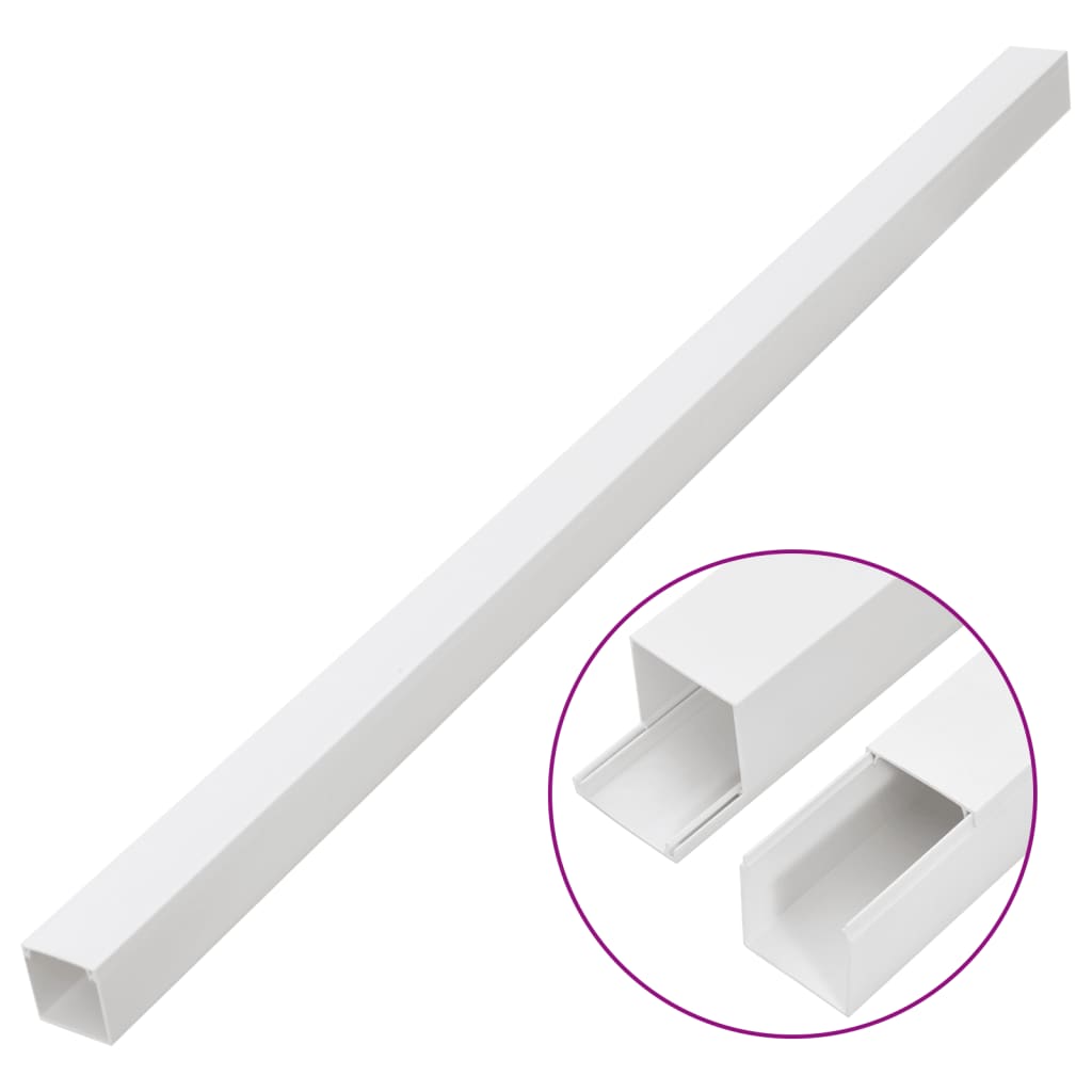 vidaXL Goulotte de câble 60x40 mm 10 m PVC