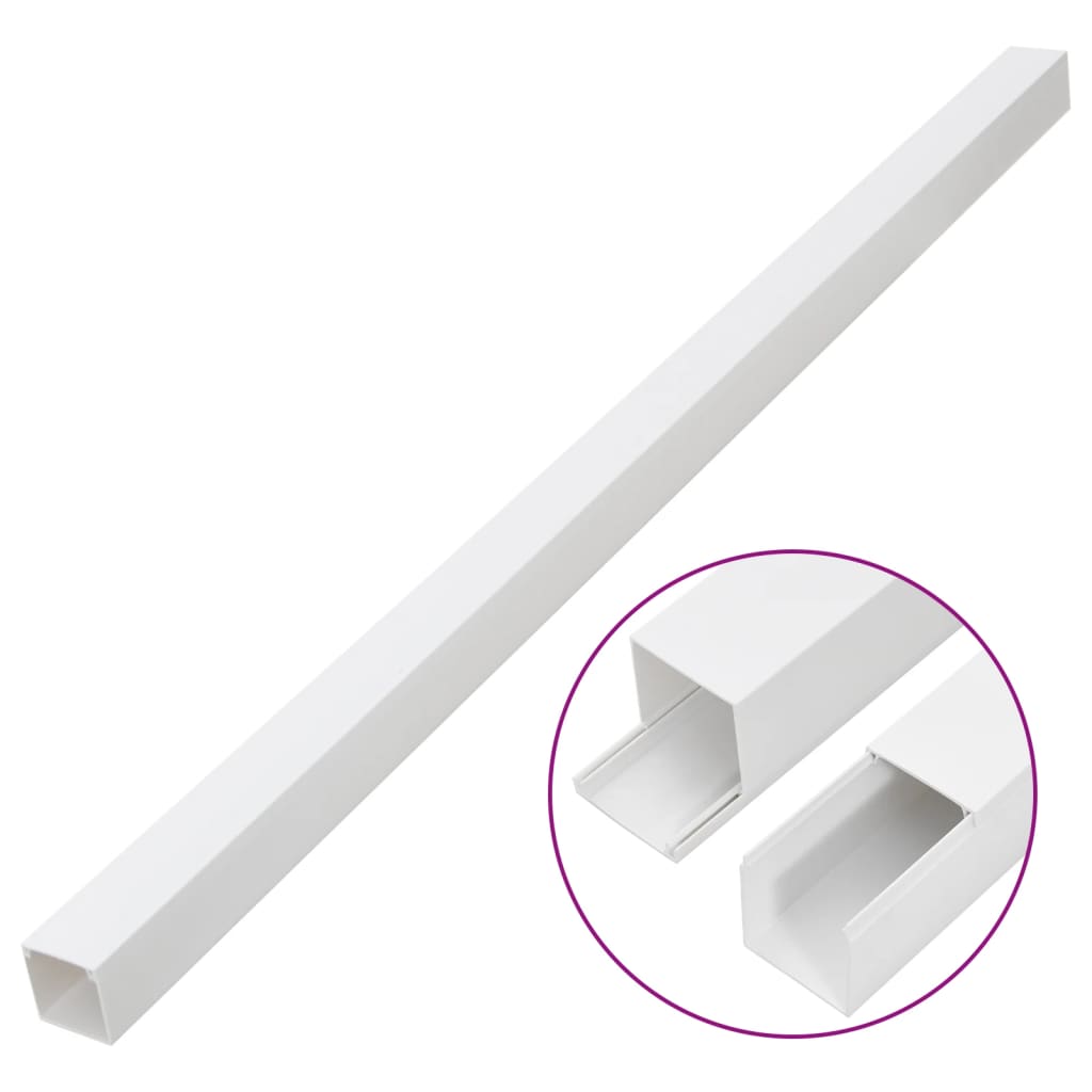 vidaXL Goulotte de câble 60x40 mm 30 m PVC