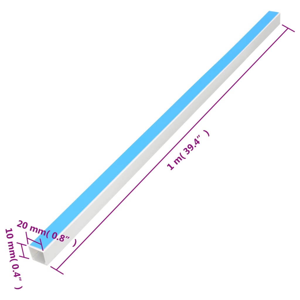 vidaXL Goulotte de câble auto-adhésive 20x10 mm 10 m PVC