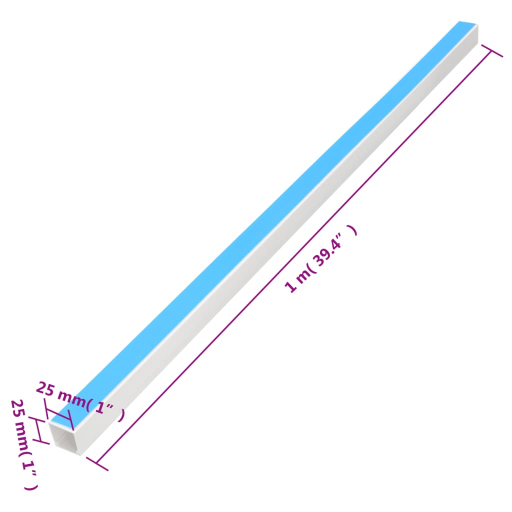 vidaXL Goulotte de câble auto-adhésive 25x25 mm 10 m PVC