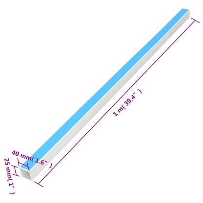 vidaXL Goulotte de câble auto-adhésive 40x25 mm 10 m PVC