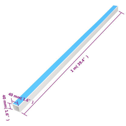 vidaXL Goulotte de câble auto-adhésive 40x40 mm 10 m PVC