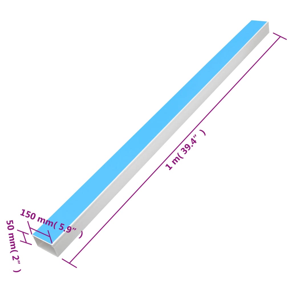 vidaXL Goulotte de câble auto-adhésive 150x50 mm 10 m PVC