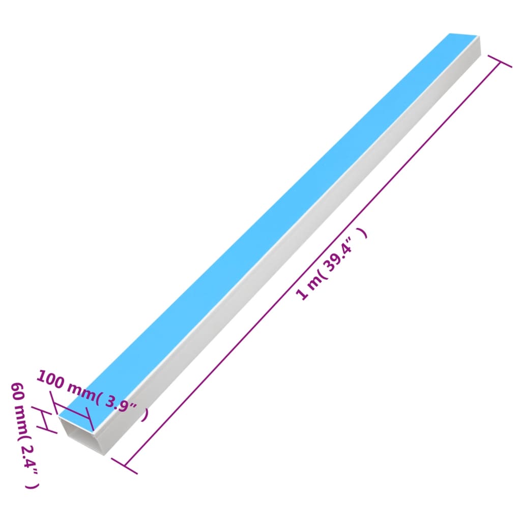 vidaXL Goulotte de câble auto-adhésive 100x60 mm 30 m PVC