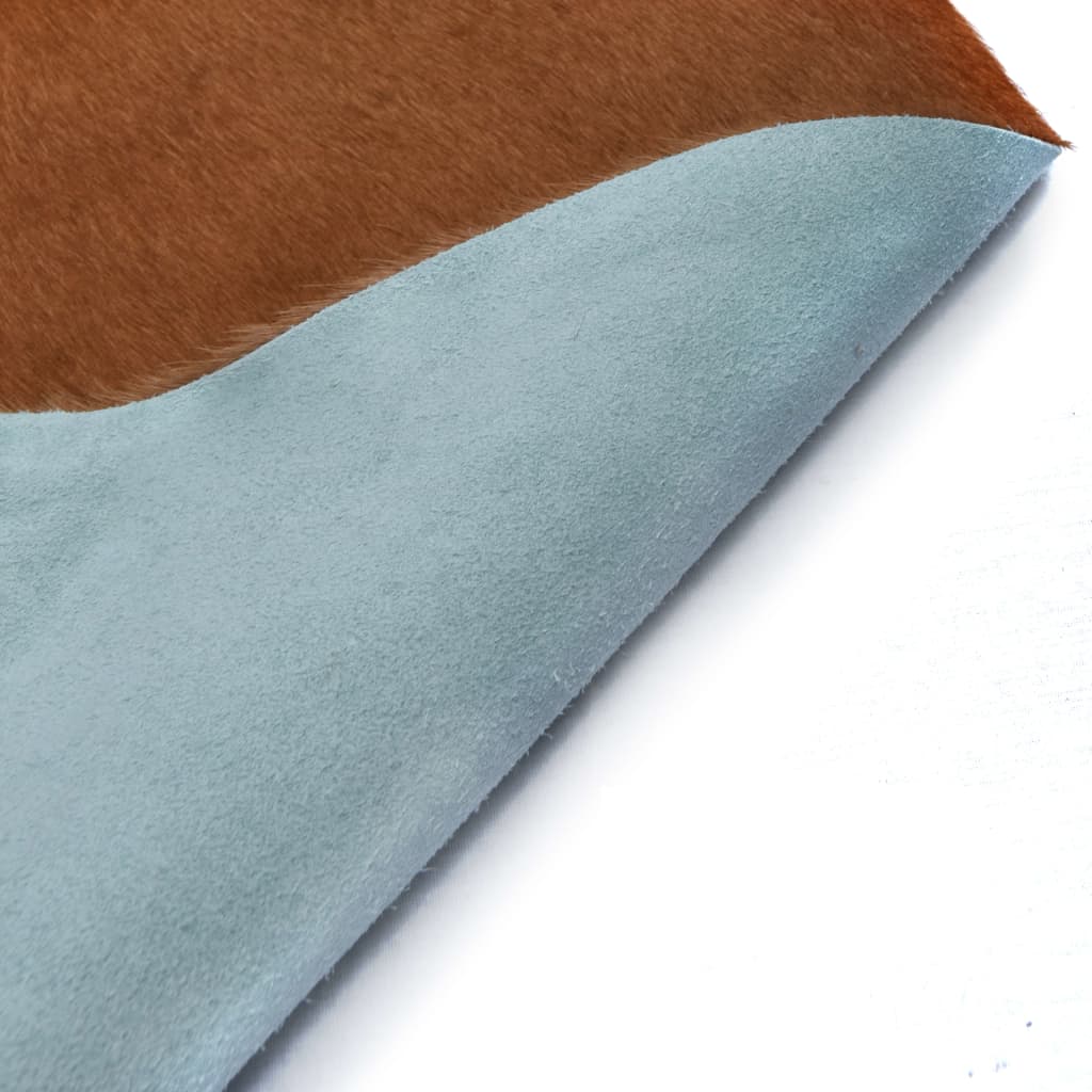 vidaXL Tapis en peau de vache véritable marron et blanc 180x220 cm