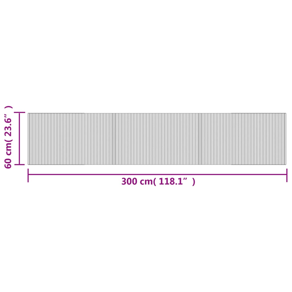vidaXL Tapis rectangulaire marron 60x300 cm bambou